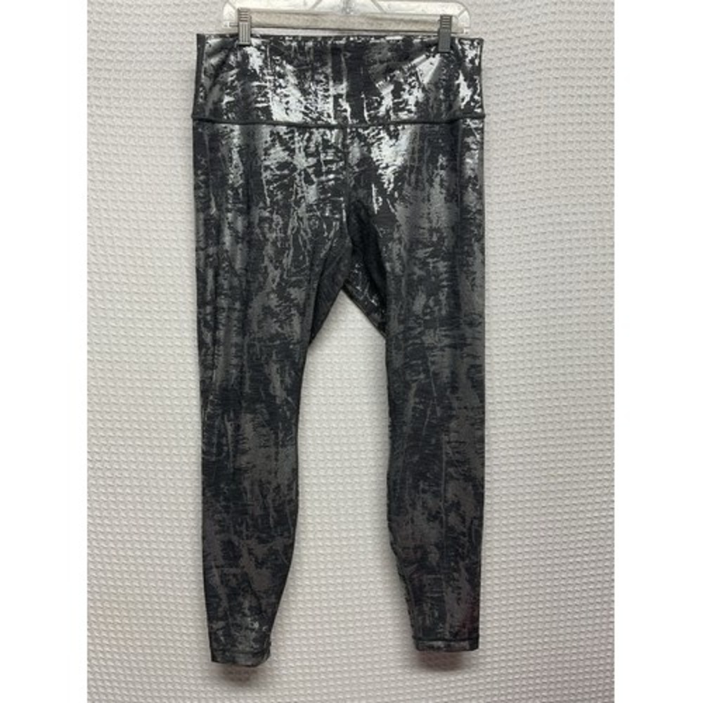 Lululemon Brindle Foil 27 High Shine Foil Wunder Under Leggings Tight Women 14